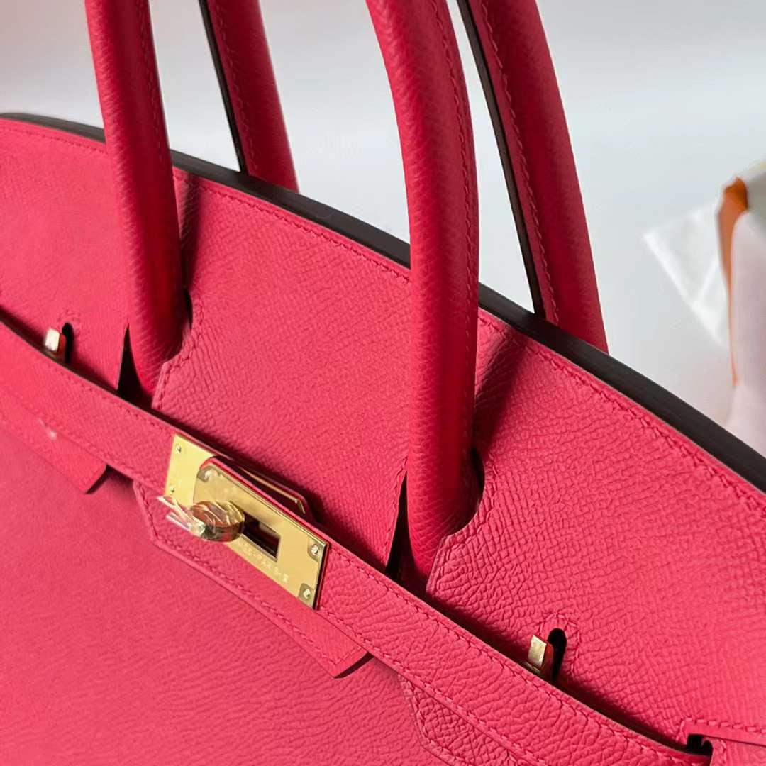 Hermès（爱马仕）Birkin 铂金包 Togo i6 极致粉 金扣 30cm 全手工蜡线缝 Ghw