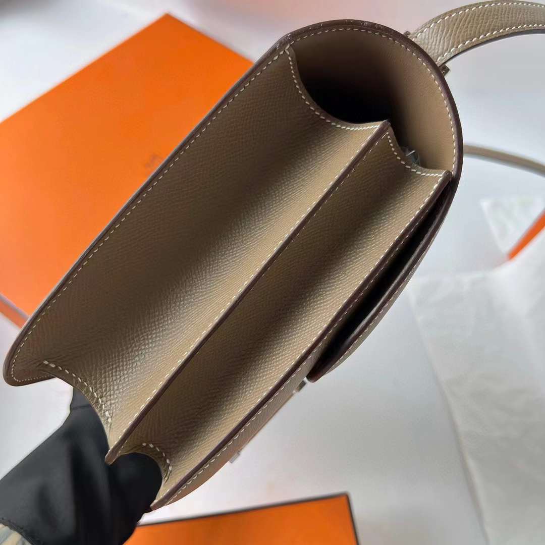 Hermès（爱马仕） Constance 空姐包 Epsom Ck18 大象灰 银扣 24cm 全手工蜡线缝 Phw
