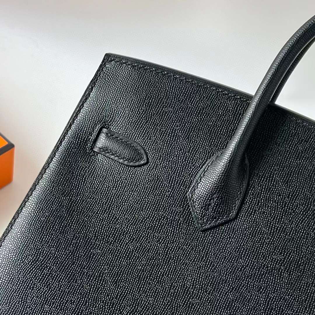 Hermès（爱马仕）Birkin 铂金包 Sellier Madame Ck89 黑色 金扣 25cm 全手工蜡线缝 Ghw