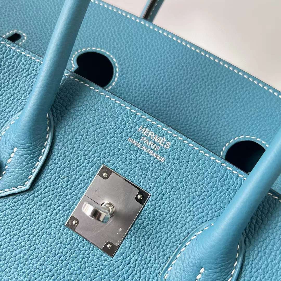 Hermès（爱马仕）Birkin 铂金包 Togo Ck75 牛仔蓝 银扣 35cm 全手工蜡线缝 Phw