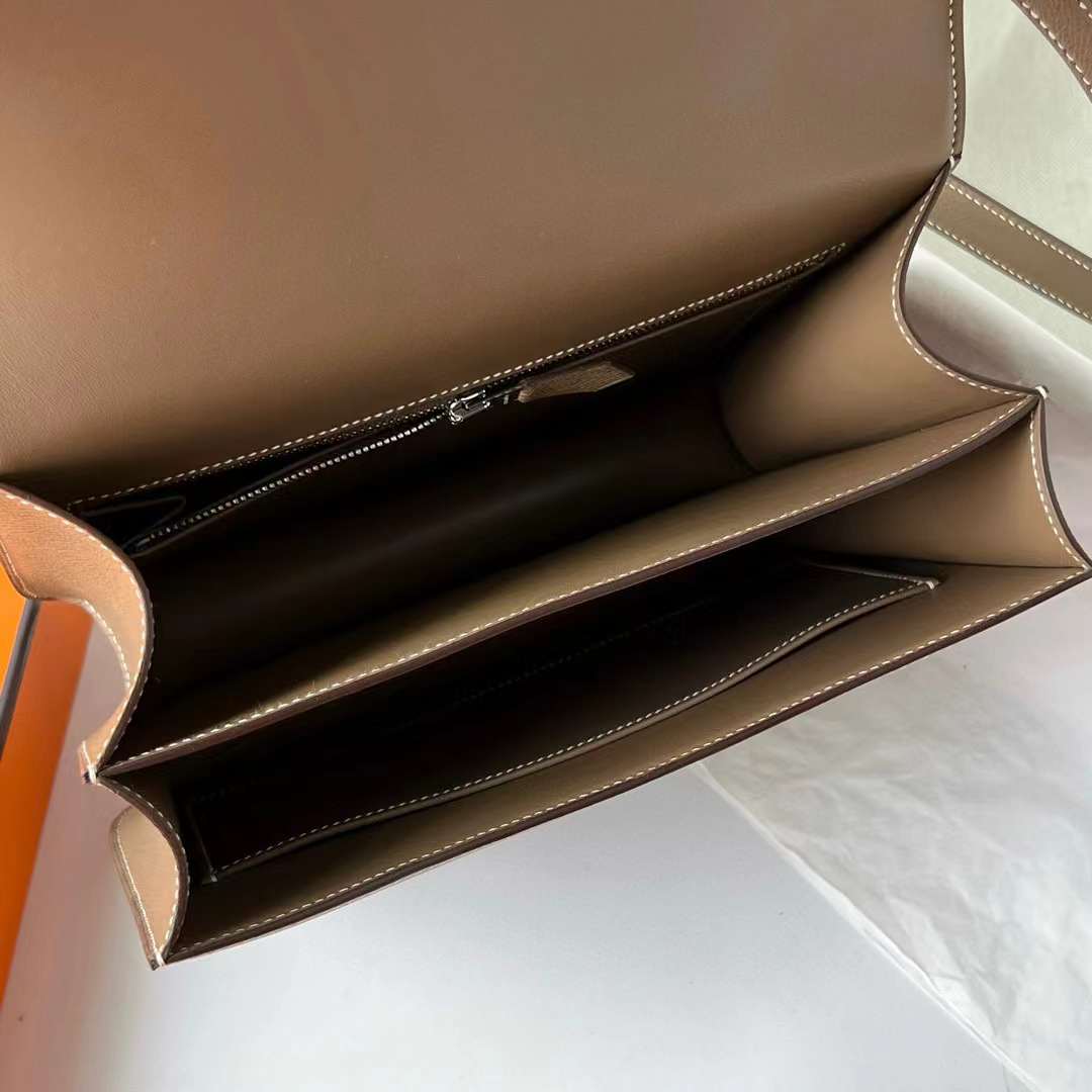 Hermès（爱马仕） Constance 空姐包 Epsom Ck18 大象灰 银扣 24cm 全手工蜡线缝 Phw