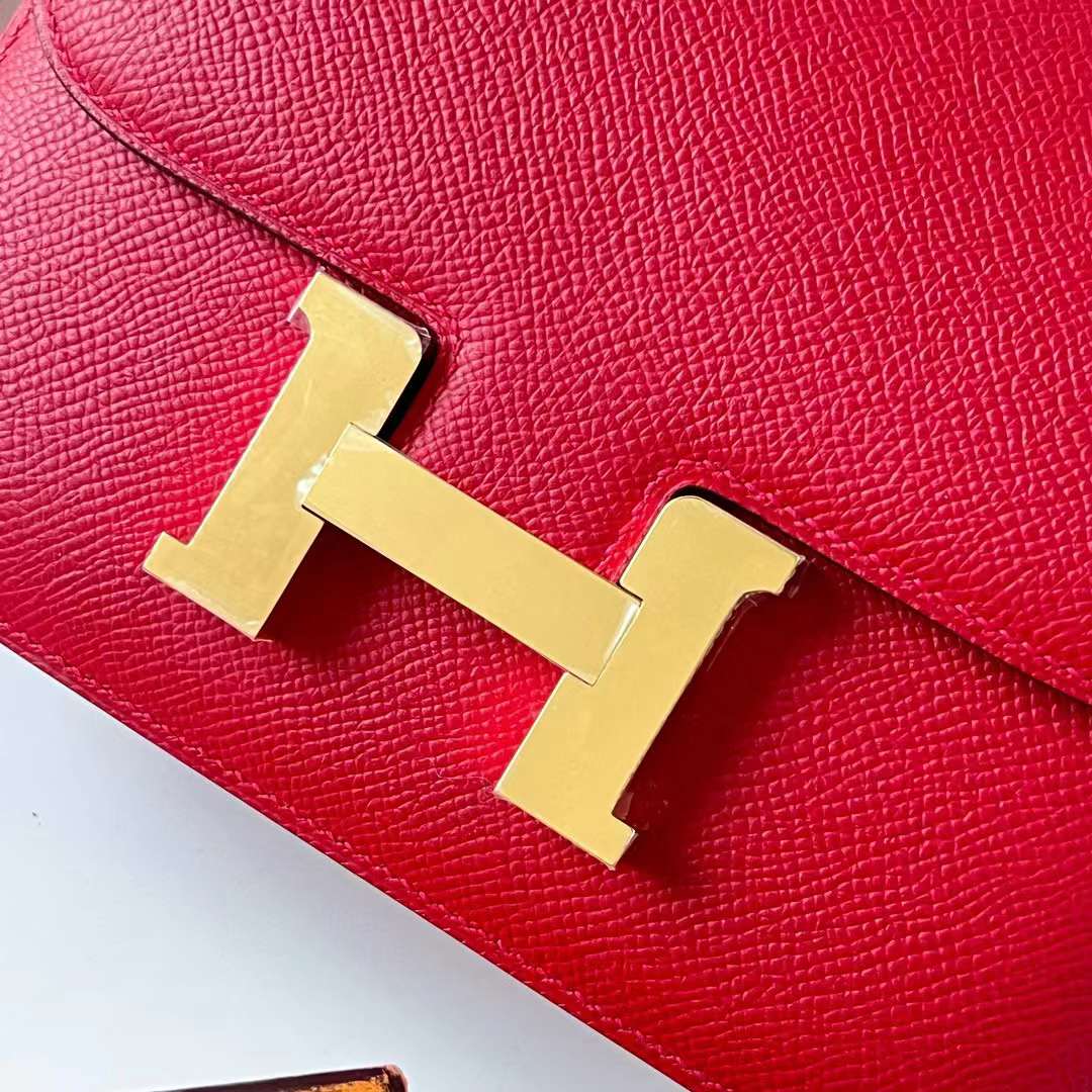 Hermès（爱马仕）Constance 空姐包 Epsom Q5 国旗红 金扣 19cm 全手工蜡线缝 ghw