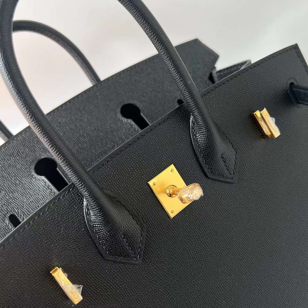 Hermès（爱马仕）Birkin 铂金包 Sellier Madame Ck89 黑色 金扣 25cm 全手工蜡线缝 Ghw