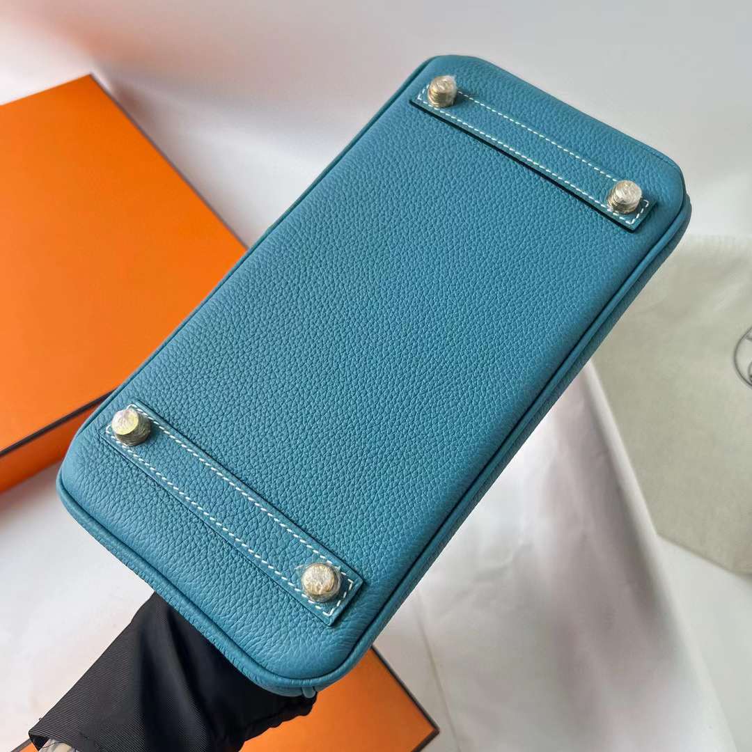 Hermès（爱马仕）Birkin 铂金包 Togo皮 Ck75 牛仔蓝 金扣 25cm Ghw