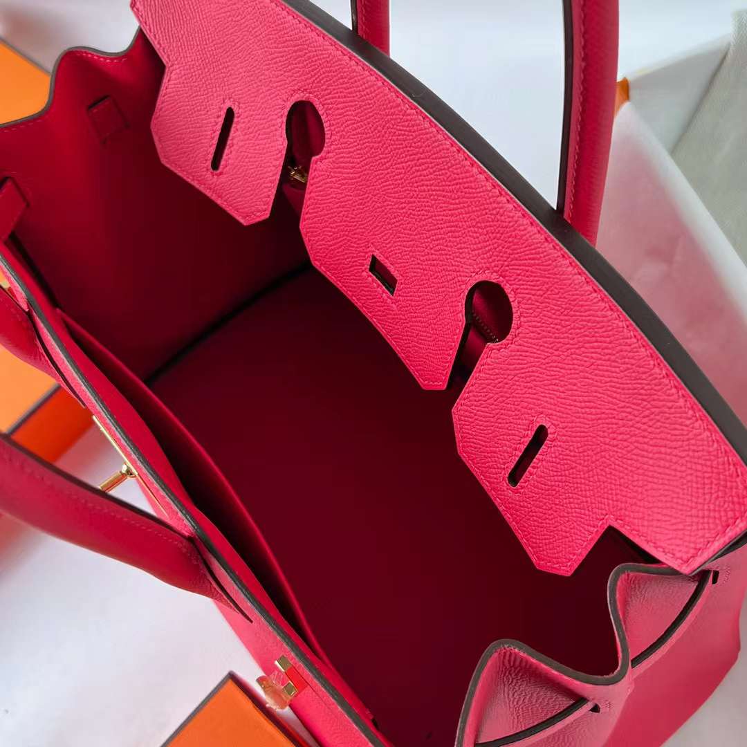 Hermès（爱马仕）Birkin 铂金包 Togo i6 极致粉 金扣 30cm 全手工蜡线缝 Ghw
