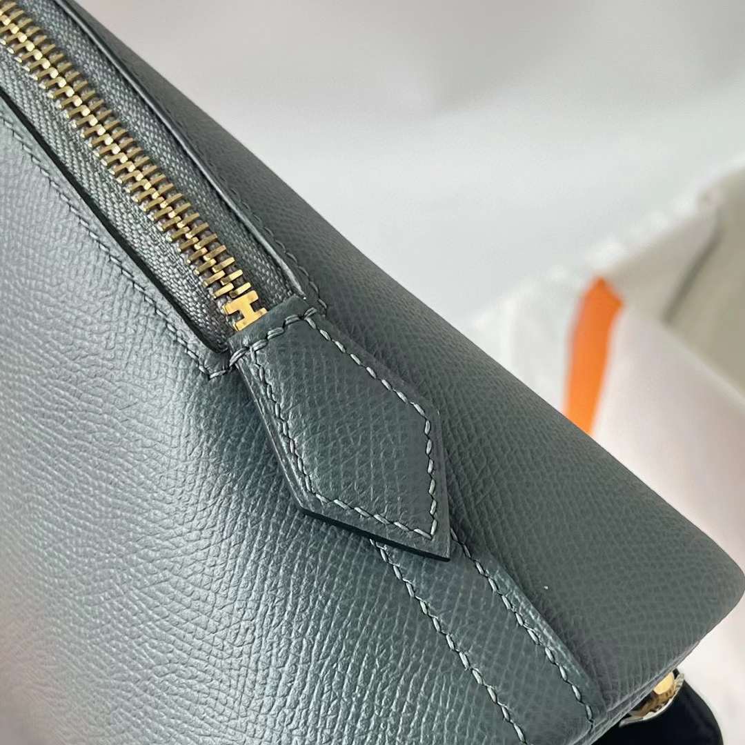 Hermès（爱马仕）Bolide 保龄球包 Epsom Y7 飓风蓝 金扣 25cm 全手工蜡线缝 Ghw