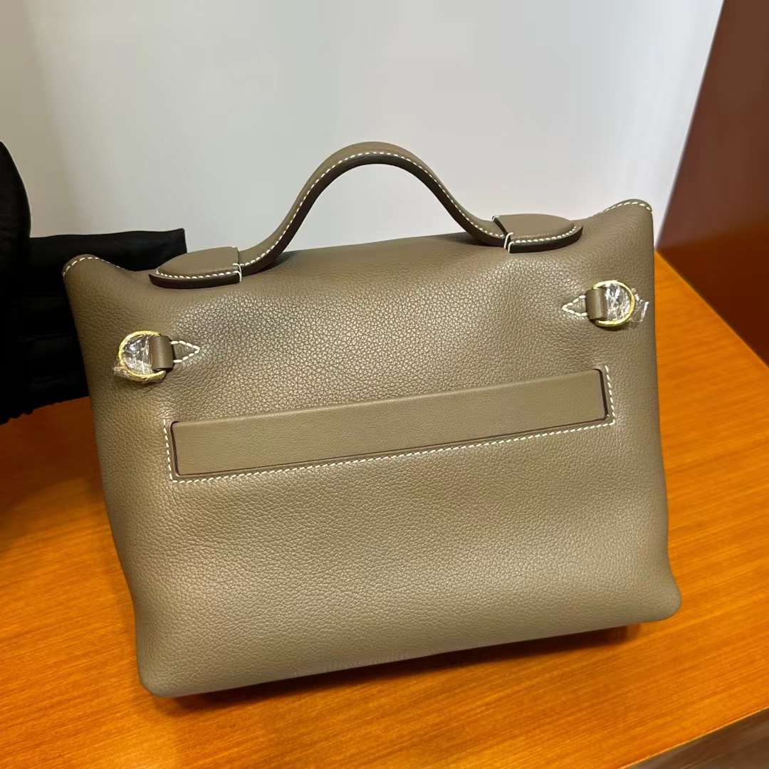 Hermès（爱马仕）Mini kelly 2424 Evercolor & Swift Ck18 大象灰 金扣 21cm 全手工蜡线缝 Ghw