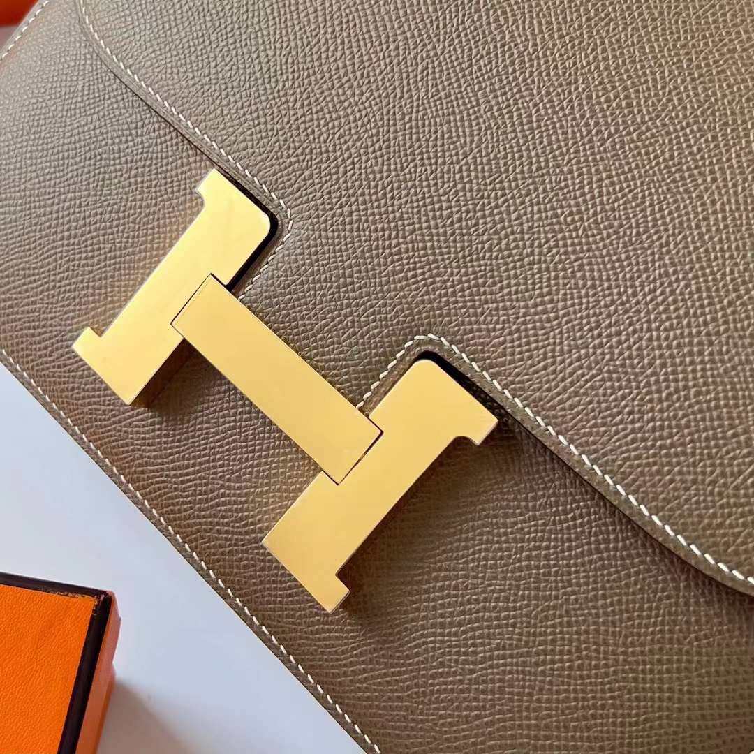 Hermès（爱马仕） Constance 空姐包 Epsom Ck18 大象灰 金扣 24cm 全手工蜡线缝 Ghw