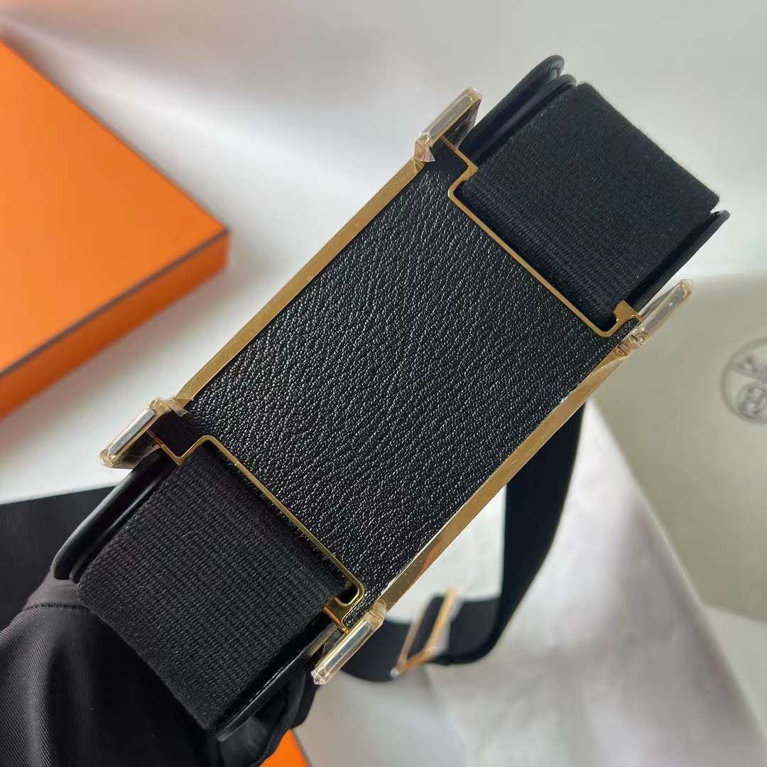 Hermès（爱马仕）Geta 木屐包 Chevre 进口山羊皮 Ck89 黑色 金扣 20cm 全手工蜡线缝 Ghw