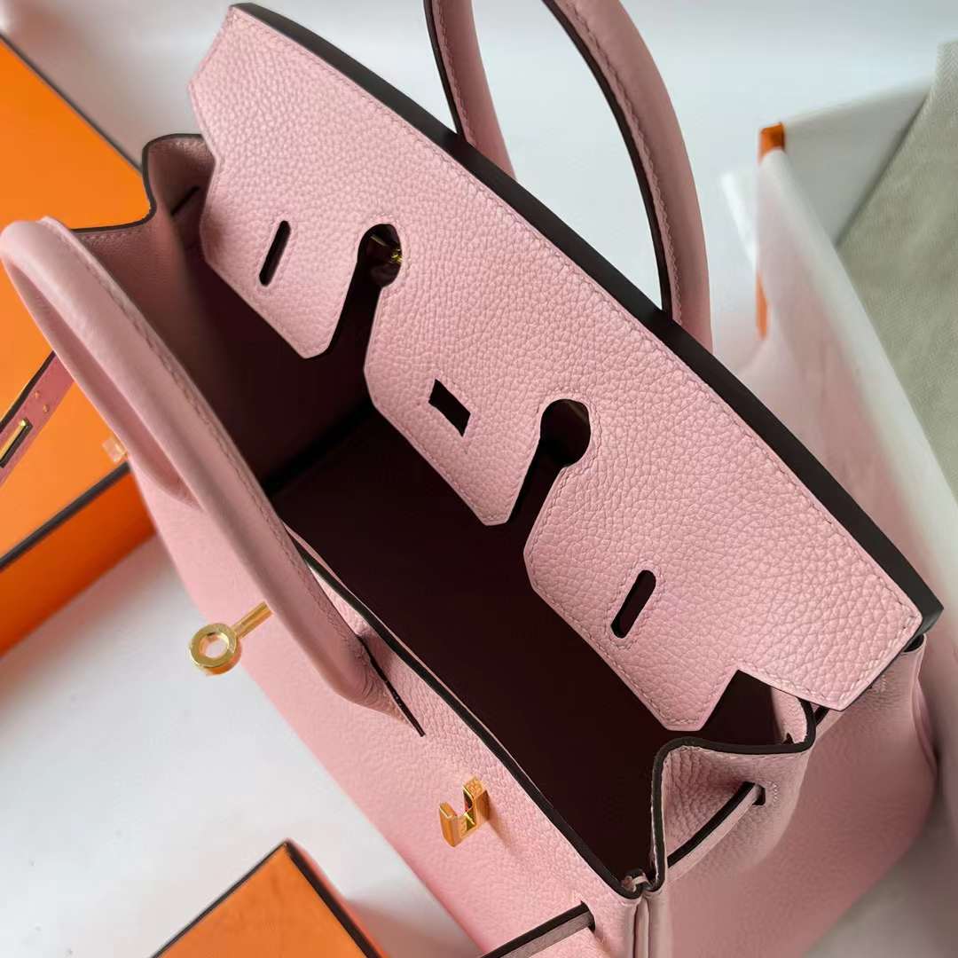 Hermès（爱马仕）Birkin 铂金包 Togo皮 3Q 新粉色 金扣 25cm Ghw