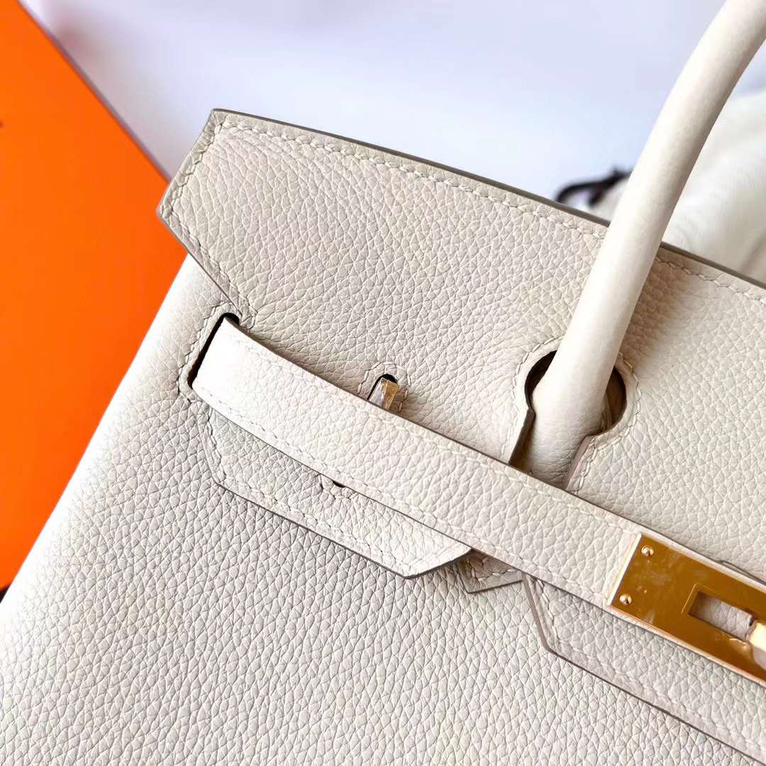 Hermès（爱马仕）Birkin 铂金包 Togo皮 Ck10 奶昔白 金扣 Ghw 30cm