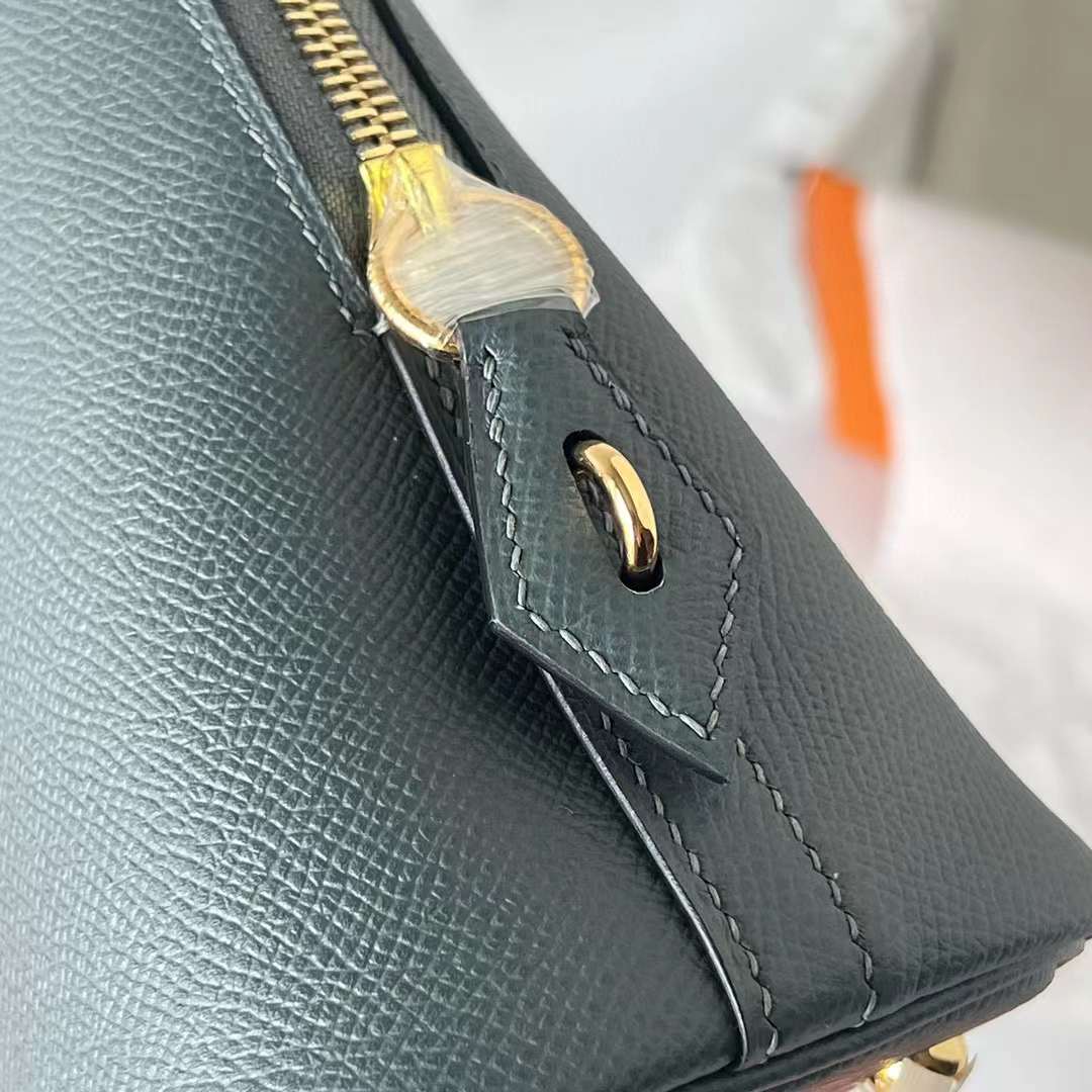 Hermès（爱马仕）Bolide 保龄球包 Epsom Y7 飓风蓝 金扣 25cm 全手工蜡线缝 Ghw