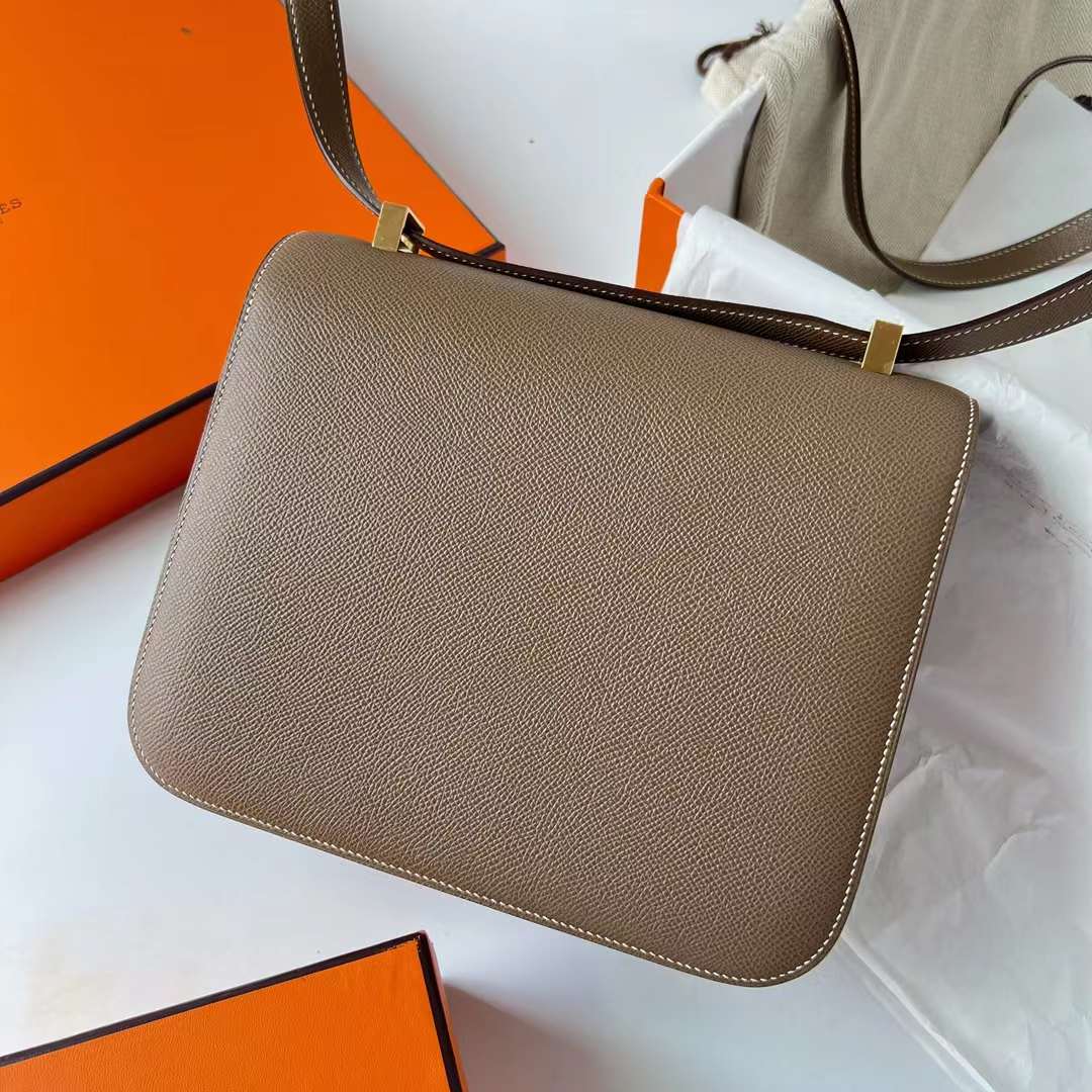 Hermès（爱马仕） Constance 空姐包 Epsom Ck18 大象灰 金扣 24cm 全手工蜡线缝 Ghw