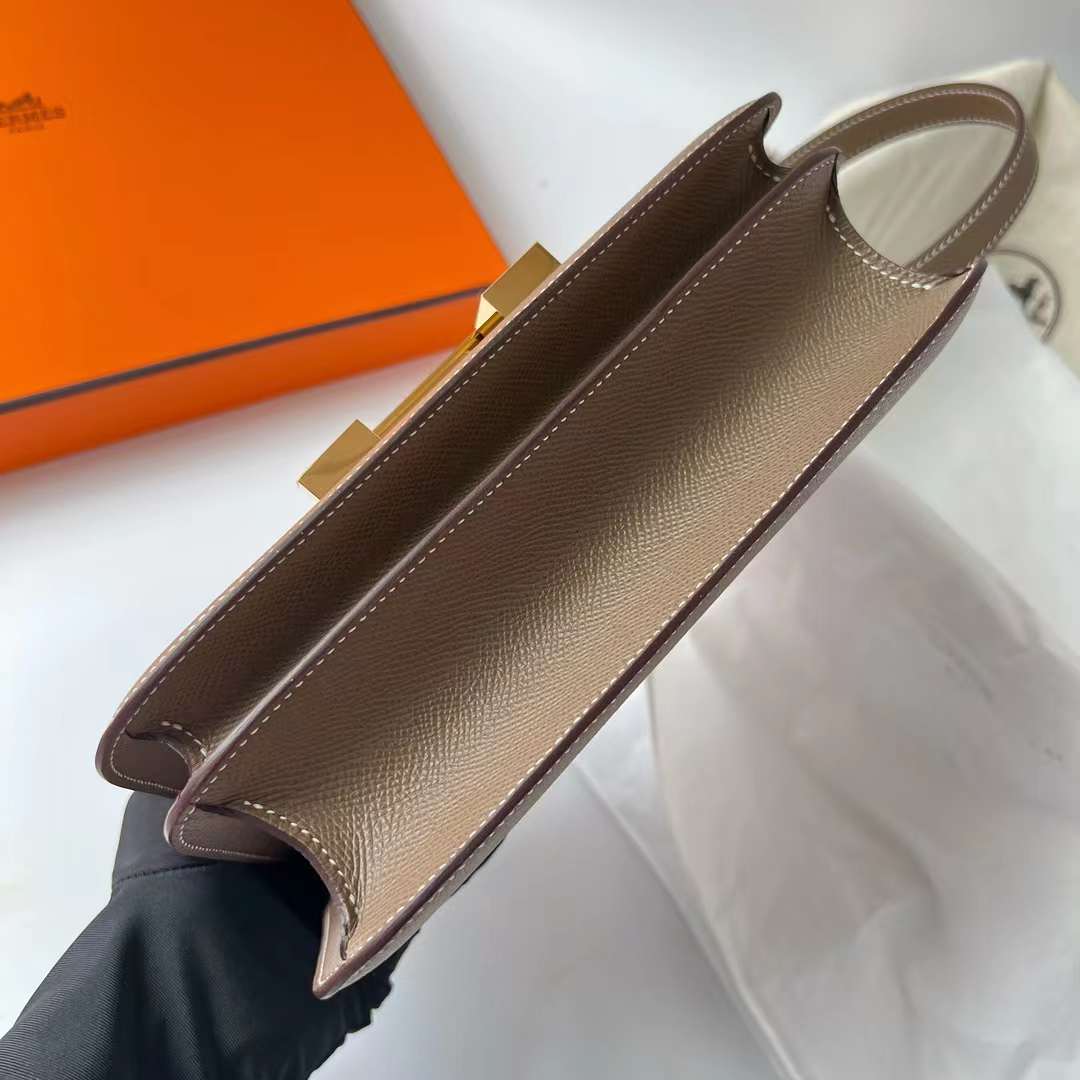 Hermès（爱马仕） Constance 空姐包 Epsom Ck18 大象灰 金扣 24cm 全手工蜡线缝 Ghw