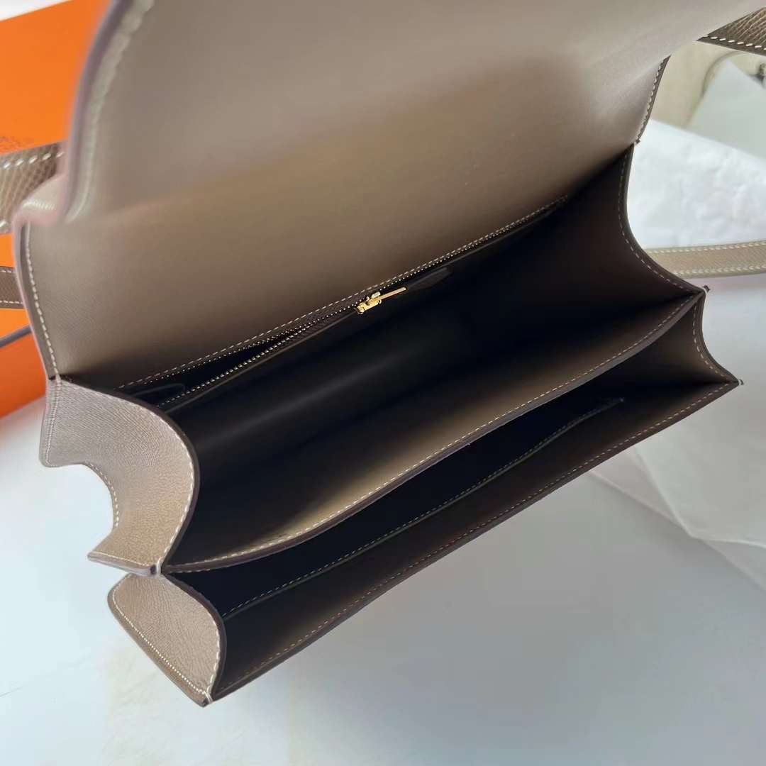 Hermès（爱马仕） Constance 空姐包 Epsom Ck18 大象灰 金扣 24cm 全手工蜡线缝 Ghw