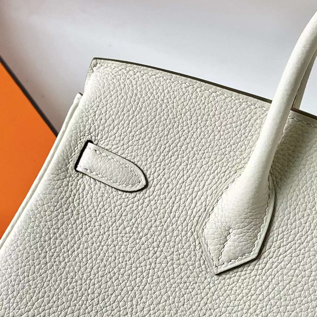 Hermès（爱马仕）Birkin 铂金包 Togo皮 8L 冰川白 金扣 25cm Ghw