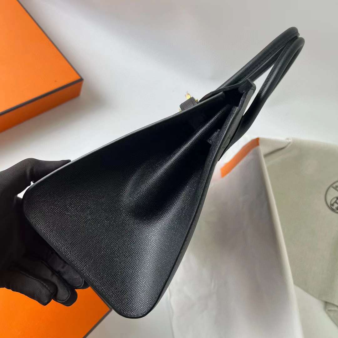Hermès（爱马仕）Birkin 铂金包 Sellier Madame Ck89 黑色 金扣 25cm 全手工蜡线缝 Ghw