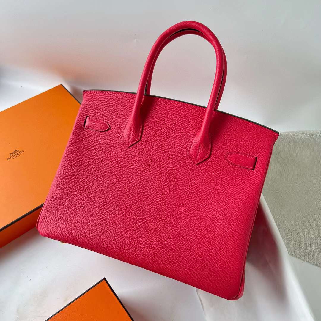 Hermès（爱马仕）Birkin 铂金包 Togo i6 极致粉 金扣 30cm 全手工蜡线缝 Ghw