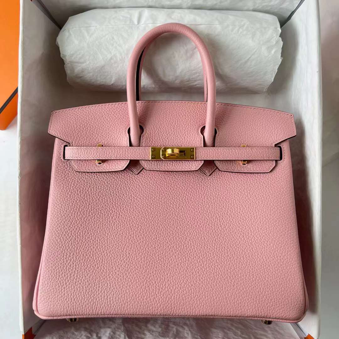 Hermès（爱马仕）Birkin 铂金包 Togo皮 3Q 新粉色 金扣 25cm Ghw