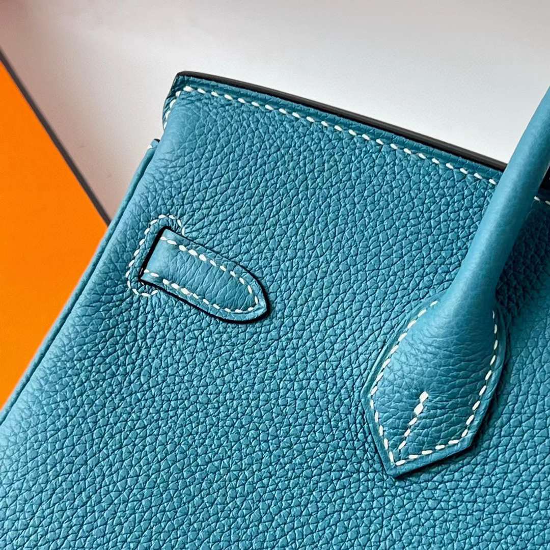 Hermès（爱马仕）Birkin 铂金包 Togo皮 Ck75 牛仔蓝 金扣 25cm Ghw