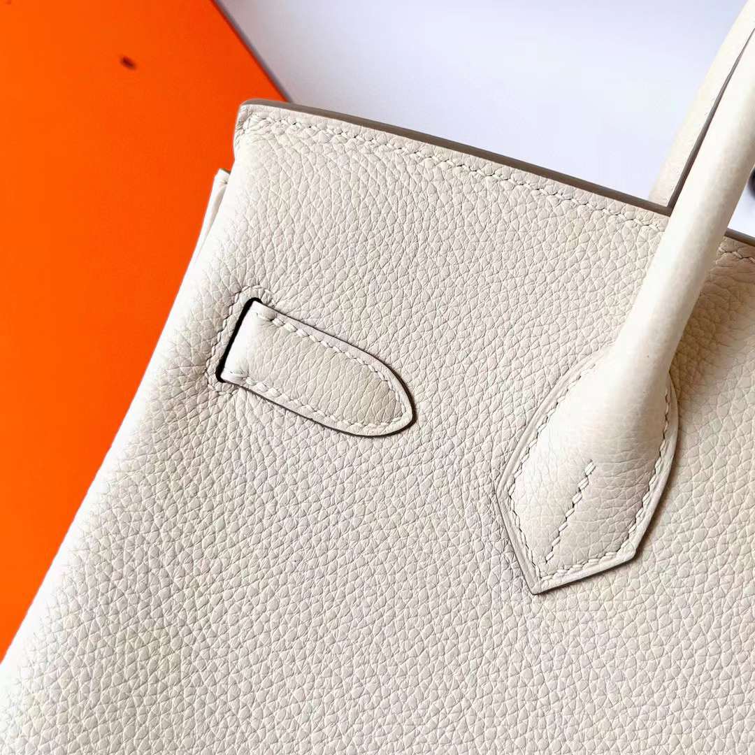 Hermès（爱马仕）Birkin 铂金包 Togo皮 Ck10 奶昔白 金扣 Ghw 30cm