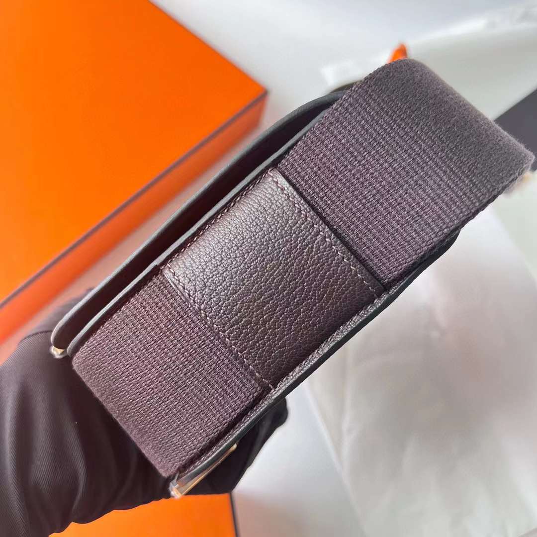 Hermès（爱马仕）Geta 木屐包 Chevre 进口山羊皮 0G 马鞍红 金扣 20cm 全手工蜡线缝 Ghw