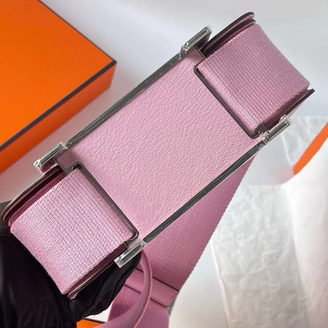 Hermès（爱马仕）Geta 木屐包 Chevre 进口山羊皮 X9 锦葵紫 银扣 20cm 全手工蜡线缝 Phw
