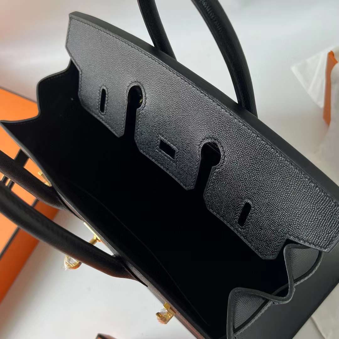 Hermès（爱马仕）Birkin 铂金包 Sellier Madame Ck89 黑色 金扣 25cm 全手工蜡线缝 Ghw